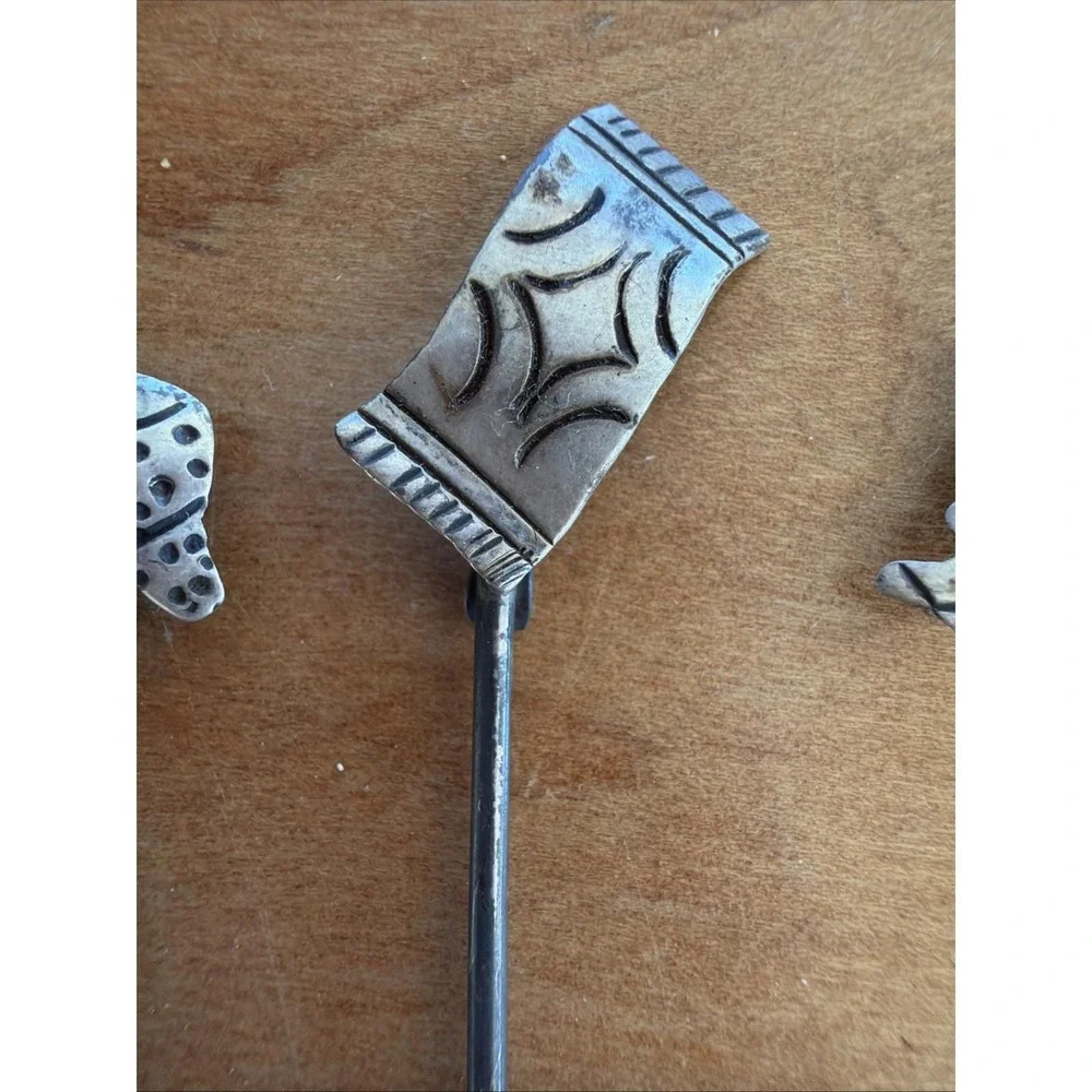 Vintage 925 Sterling Silver Figural Cocktail Picks – Man, Drum, Blanket‎ & House